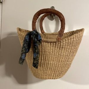 Hand made straw basket